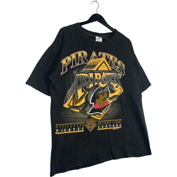Vintage Pittsburgh Pirates Spellout Logo MLB T-Shirt 90s L - Picture 4 of 7